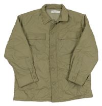 Khaki šusťáková lehce zateplená bunda Zara
