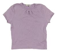 Lila žebrované crop tričko H&M