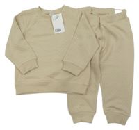 Nové - 2set - Béžová vzorovaná mikina + tepláky H&M