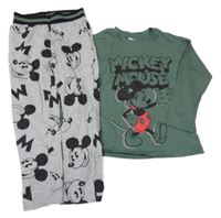 Zeleno-šedé pyžamo s Mickeym Disney