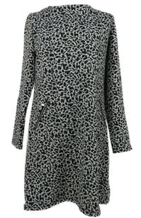 Dámské černo-bílé vzorované pletené šaty 