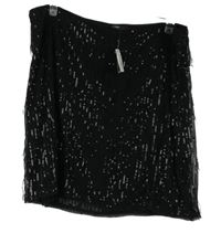 Nové - Dámská černá tylová sukně s flitrovými třásněmi George 