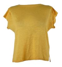 Dámské oranžové úpletové lněné crop tričko Next 