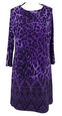 Dámské fialovo-černé vzorované šaty Planet 