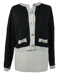 Dámský černo-šedý propínací crop svetr H&M