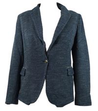 Dámské tmavomodré kostkované vlněné sako Taifun 