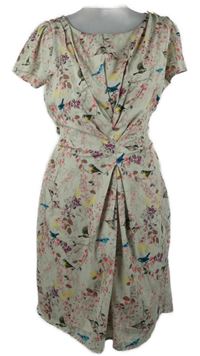 Dámské béžové kytičkované šaty Yumi 