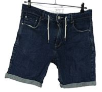 Pánské tmavomodré riflové kraťasy Pull & Bear 