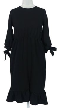 Dámské černé šaty s mašlemi Boohoo 