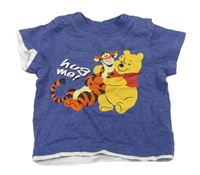 Modré tričko s medvídkem Pú a tygrem zn. Disney