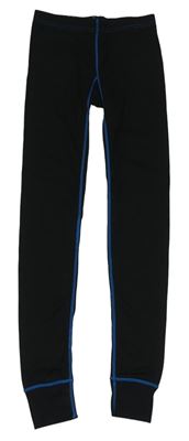 Černé spodní kalhoty s modrým prošitím 