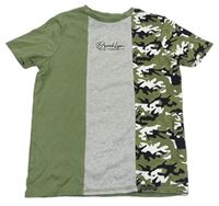 Khaki-šedo-army tričko s nápisem George