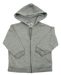 Světlešedá propínací mikina a kapucí H&M