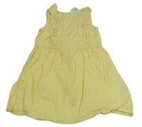 Žluto-bílé pruhované krepové šaty H&M
