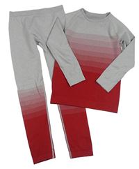 2set- šedo-červené spodní triko+ legíny Crivit