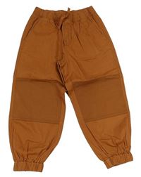 Rezavé plátěné cuff kalhoty H&M