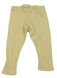 Žluté žebrované capri legíny Primark