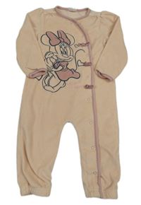 Světlerůžový plyšový overal s Minnie Disney