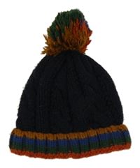 Tmavomodro-pruhovaná čepice s bambulí Next vel.122-140