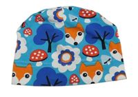 Modrá bavlněná čepice s liškami 