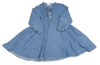 Modré riflové šaty