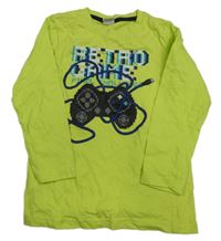 Neonově zelené triko s ovladačem a nápisem Kiki&Koko