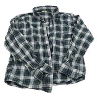 Tmavomodro-bílo-zelená kostkovaná košile 