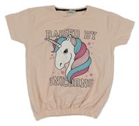 Světlerůžové tričko s jednorožcem