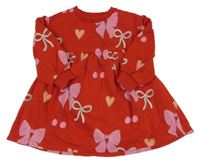 Červené teplákové šaty s mašlemi M&S