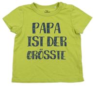 Zelené tričko s nápisem Topomini