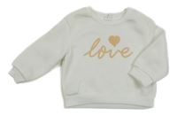 Bílá mikina s nápisem Love Shein 