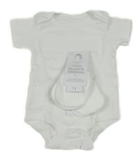 2 set - bílé body + bílé rukavičky Primark 