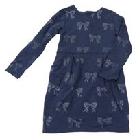 Modré teplákové šaty s mašlemi H&M