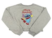 Šedá crop mikina se Stitchem zn. Disney