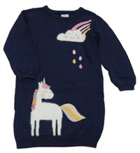 Tmavomodré pletené šaty s mrakem F&F