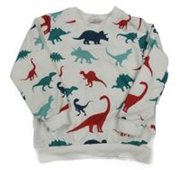 Bílá mikina s dinosaury zn. Shein