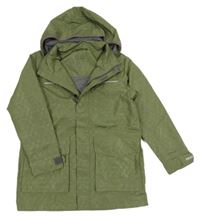 Khaki vzorovaná šusťáková funkční jarní bunda s kapucí crivit