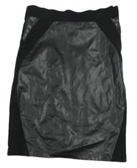 Černá koženkovo/tepláková sukně River Island