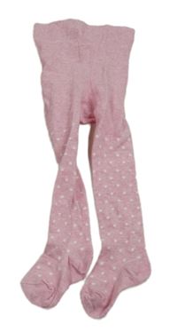 Světlerůžové puntíkaté punčocháče