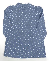 Modré triko se srdíčky a stojáčkem Name it