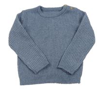 Modrý žebrovaný svetr George