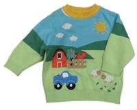 Modro-zelený svetr s farmou Next