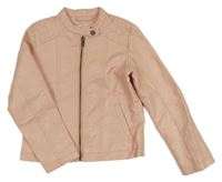 Světlerůžová koženková podšitá bunda Name it