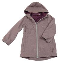 Starorůžová melírovaná softshellová parka s kapucí Topolino