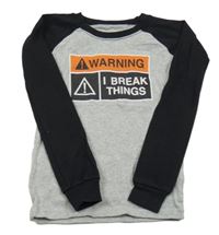 Šedo-černé triko s nápisy 