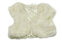 Smetanová kožešinová podšitá vesta H&M