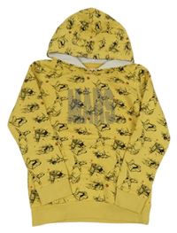 Žlutá mikina s raketami a kapucí Zebralino 