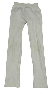 Smetanové vzorované pletené legíny X-Mail