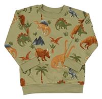 Khaki mikina s dinosaury Nutmeg 