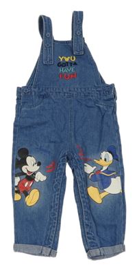 Modré laclové rifle s Mickeym a Donaldem Primark